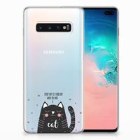 Samsung Galaxy S10 Plus Telefoonhoesje met Naam Cat Good Day - thumbnail