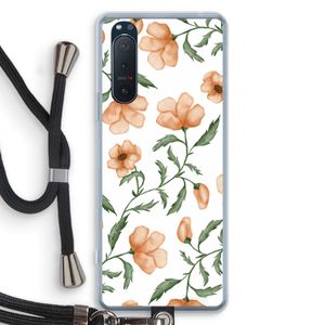 Peachy flowers: Sony Xperia 5 II Transparant Hoesje met koord