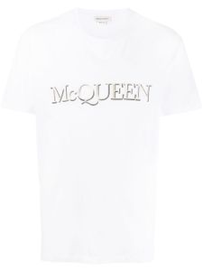 Alexander McQueen t-shirt en coton à logo brodé - Blanc