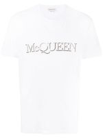 Alexander McQueen t-shirt en coton à logo brodé - Blanc - thumbnail