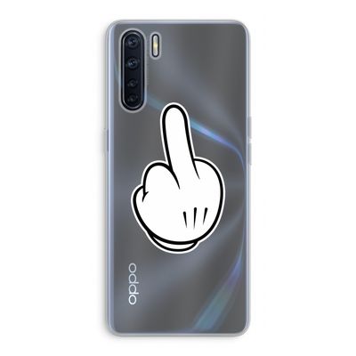 Middle finger white: Oppo A91 Transparant Hoesje
