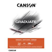Schetspapier Canson Graduate Sketch 40vel 96gr A5 natuurlijk wit | 5 stuks
