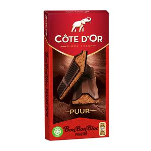 Cote d'Or BonBonBloc Chocoladereep Praline Puur 200g bij Jumbo