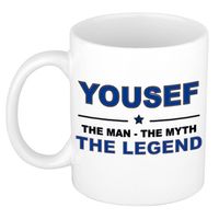 Naam cadeau mok/ beker Yousef The man, The myth the legend 300 ml - Naam mokken - thumbnail