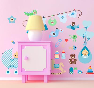 Sticker set decoratie babykamer