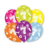 Ballonnen 7 jaar - 6x - 27 cm - verjaardag - leeftijd feestballonnen - Feestartikelen