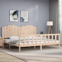 Bedframe zonder matras massief grenenhout 200x200 cm
