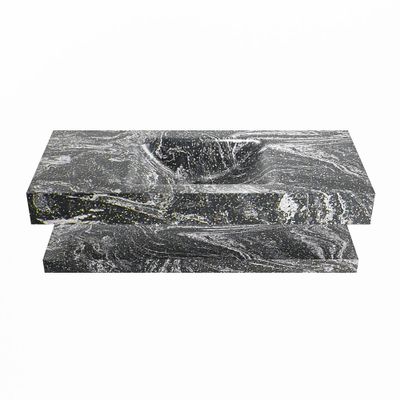 MONDIAZ ALAN-DLUX 110cm planchet Lava. Vrijhangende wastafel CLOUD midden zonder kraangat, kleur Lava.