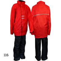 Ralka regenpak rood/zwart maat 116 | 14 stuks