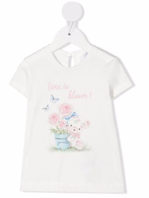 Monnalisa haut à fleurs - Blanc