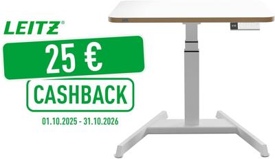 Leitz Ergo Zit/Sta bureau, klein, elektrisch, op voet