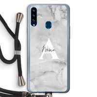Ivory Marble: Samsung Galaxy A20s Transparant Hoesje met koord