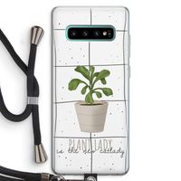 Kamerplant op vensterruit: Samsung Galaxy S10 Plus Transparant Hoesje met koord