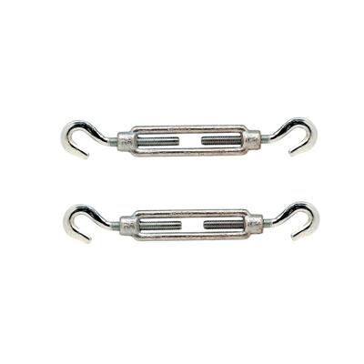 Spanschroeven/draadspanner met 2 haken - 2x - 11 cm - verzinkt staal - 70kg