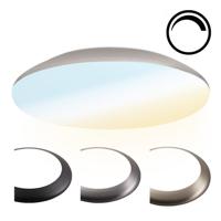 LED Bulkhead - Diameter 38cm - 25W 2600lm - CCT Lichtkleur instelbaar - IP65 waterdicht - Vandalismeproof - Dimbaar - Plafonniere - Voor binnen en buiten - Chroom