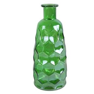 Countryfield Art Deco vaas - groen transparant - glas - 12 x 30 cm