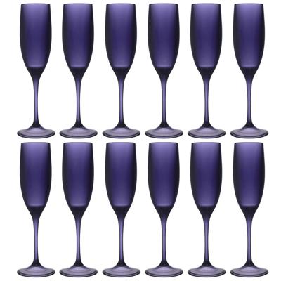 Home Deco Factory Champagneglas - 12x - 13 cl - paars - kunststof - vaatwasserbestendig