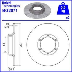 Delphi Diesel Remschijf BG2071