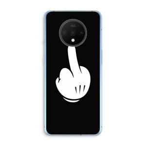 Middle finger black: OnePlus 7T Transparant Hoesje
