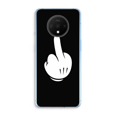 Middle finger black: OnePlus 7T Transparant Hoesje