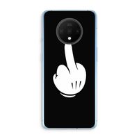 Middle finger black: OnePlus 7T Transparant Hoesje