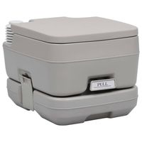 The Living Store Campingtoilet HDPE 10L - T-Spoeling - Grijs