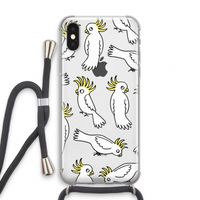 Papegaai: iPhone XS Transparant Hoesje met koord