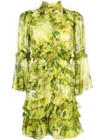 Marchesa Rosa robe courte à fleurs - Vert - thumbnail