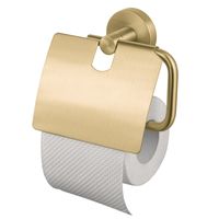 Haceka Kosmos toiletrolhouder met klep geborsteld goud