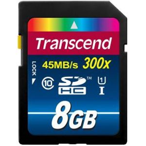 Transcend 8GB SDHC Class 10 UHS-I flashgeheugen NAND Klasse 10