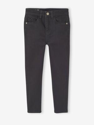Slim meisjesbroek smalle lichaamsbouw antraciet