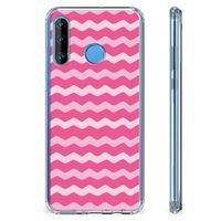 Huawei P30 Lite Doorzichtige Silicone Hoesje Waves Pink