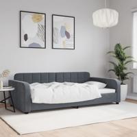 Slaapbank 100x200 cm fluweel donkergrijs