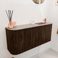 Toiletmeubel Mondiaz Joya Dlux | 91.6 cm | Meubelkleur Walnut | Faye wastafel Saba Wasbak Rechts | 1 kraangat