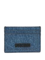 Moschino porte-cartes en jean à logo - Bleu