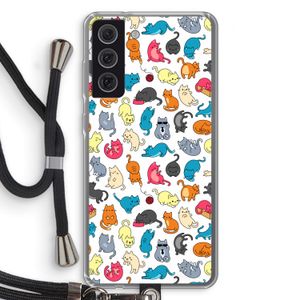 Kleurrijke katten: Samsung Galaxy S21 FE Transparant Hoesje met koord