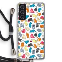 Kleurrijke katten: Samsung Galaxy S21 FE Transparant Hoesje met koord