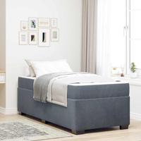 Bedframe met matras Donkergrijs 90 x 190 cm Stof