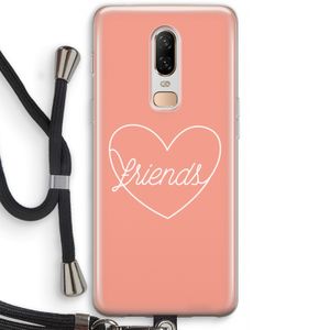Friends heart: OnePlus 6 Transparant Hoesje met koord