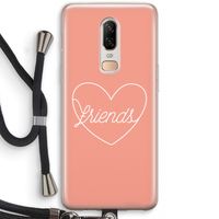 Friends heart: OnePlus 6 Transparant Hoesje met koord