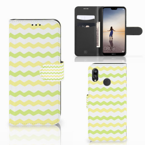 Huawei P20 Lite Telefoon Hoesje Waves Yellow