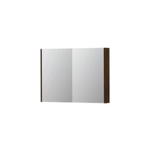 INK SPK2 Spiegelkast - 100x14x74cm - 2 deuren - dubbelzijdige Spiegel - schakelaar en stopcontact - MFC Koper eiken 1105317