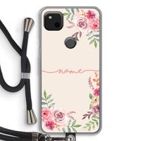 Rozen: Pixel 4a Transparant Hoesje met koord