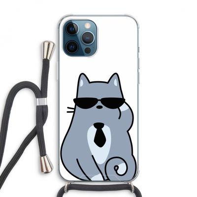Cool cat: iPhone 12 Pro Max Transparant Hoesje met koord