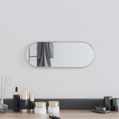 VidaXL Wandspiegel 40x15 cm ovaal zilverkleurig