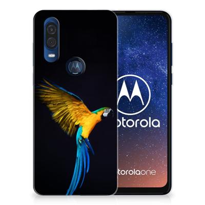 Motorola One Vision | TPU Hoesje | Papegaai