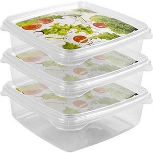 12x Voedsel plastic bewaarbakjes 0,8 liter transparant - Vershoudbakjes