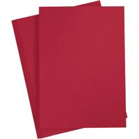 Hobby en knutselen karton vellen - 1x - rood - A4 - 21 x 30 cm - 180 grams