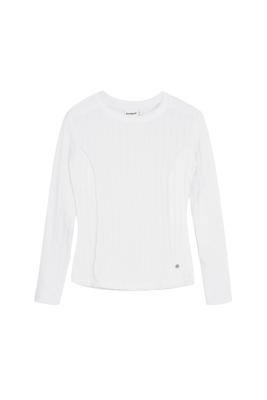 Katoenen T-shirt met naden - WHITE - S Katoenen T-shirt met naden - WHITE - S