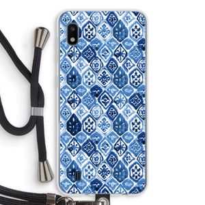 Blauw motief: Samsung Galaxy A10 Transparant Hoesje met koord